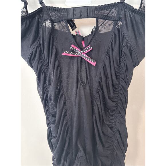 Victoria's Secret Y2K Merry Widow Black Lace 36D Corset Ruched Bustier Xx1362 - Picture 8 of 11